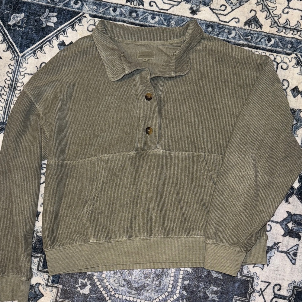 Thread & Supply Olive Green Corduroy Pullover